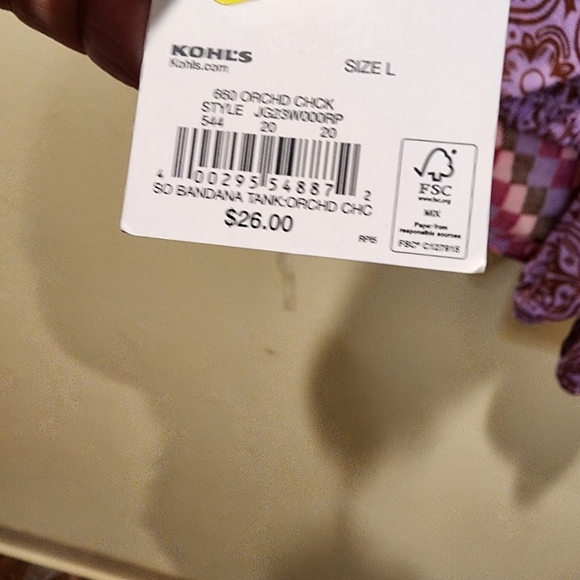 SO Juniors  Floral Checkered Pink and Brown Straps Short Casual Top Size L - Picture 7 of 12